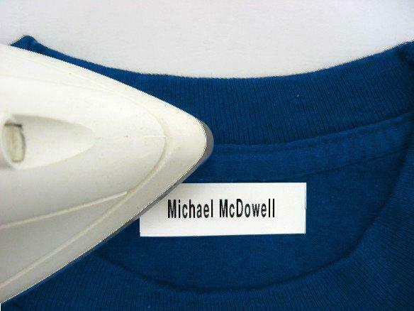 100 Personalized Pre-cut Iron On Clothing Name Labels / Tags / Tapes