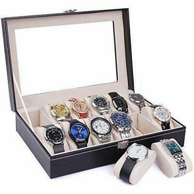 12 Grids Slots Leather Jewelry Watch Portable Display Case Box Storage Holder