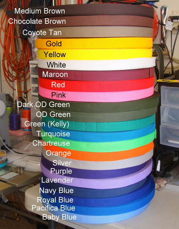 1 Inch, Webbing,  Sold By The Yard, Your 31 Color Choice, Made In The Usa, New