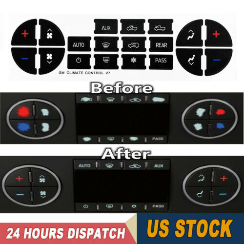 Ac Dash Button Repair Kit Decal Stickers Replacement For Chevrolet Gmc Tahoe Usa